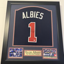 Ozzie Albies Signed Jersey Framed With Certificate 