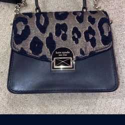 Kate Spade Bag Chic Black Neve Cheetah Print Medium Convertible Shoulder Crossbody