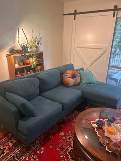 blue L couch