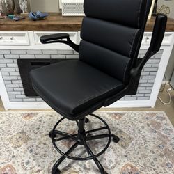 NEW**AMSEATEC Drafting Chair Tall Office w/Padded Flip-up Armrests Executive Ergonomic Standing Desk