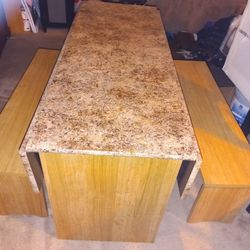 Table Set With Two Benches $199 Or Best Offer
