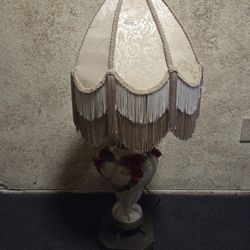 Antique Italian Porcelain Hand Painted Table Lamp
