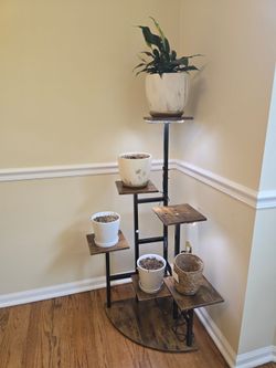 Corner Plant Stand with grow lights