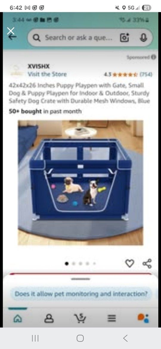 Brand New 42x42x26 Dog/Puppy Playpen.