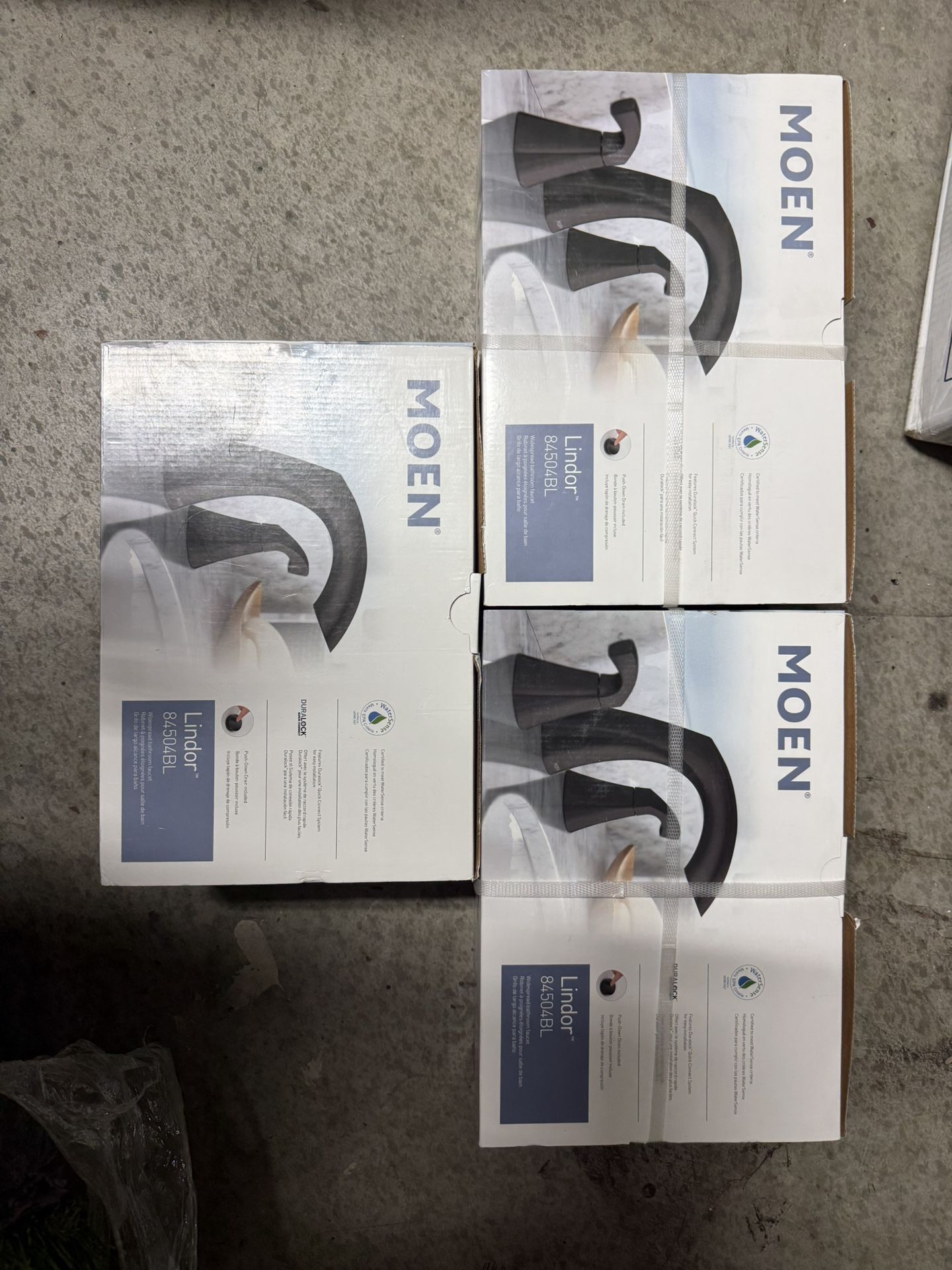 3 Moen Lindor Faucets Black Brand New