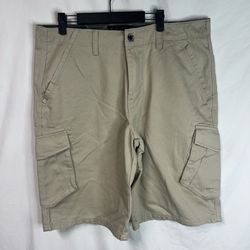 Vintage Y2K Oakley Cargo Shorts Mens 36 Khaki Baggy Skate Streetwear