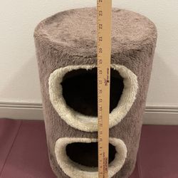 2-Story (20"H), Barrel-Shaped Brown KITTY CONDO - posted price is firm.