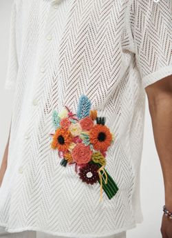 Perte D’ego Bouquet hand embroidered Shirt