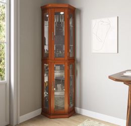 ❤️‍🔥 Lighted 3-Side Glass Display Curio Cabinet