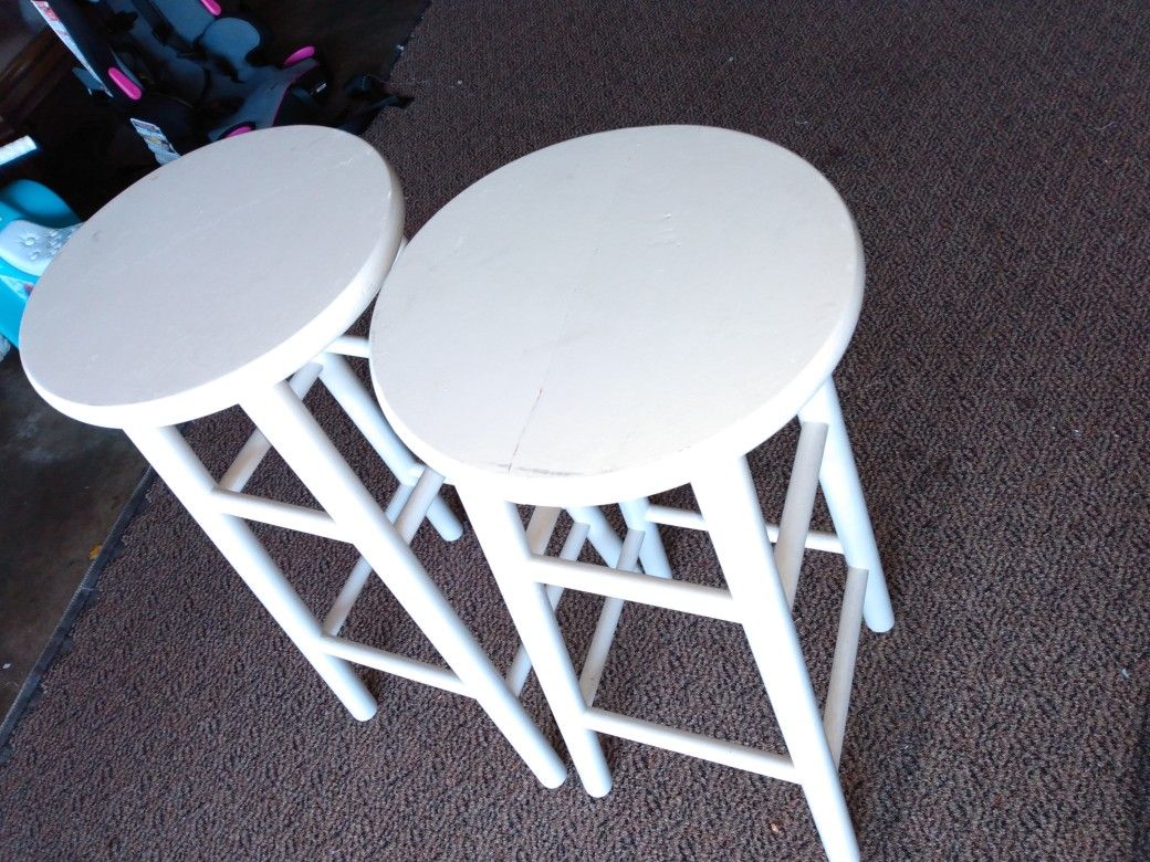 2 stools one has a break in the middle but still works. 30" Tall