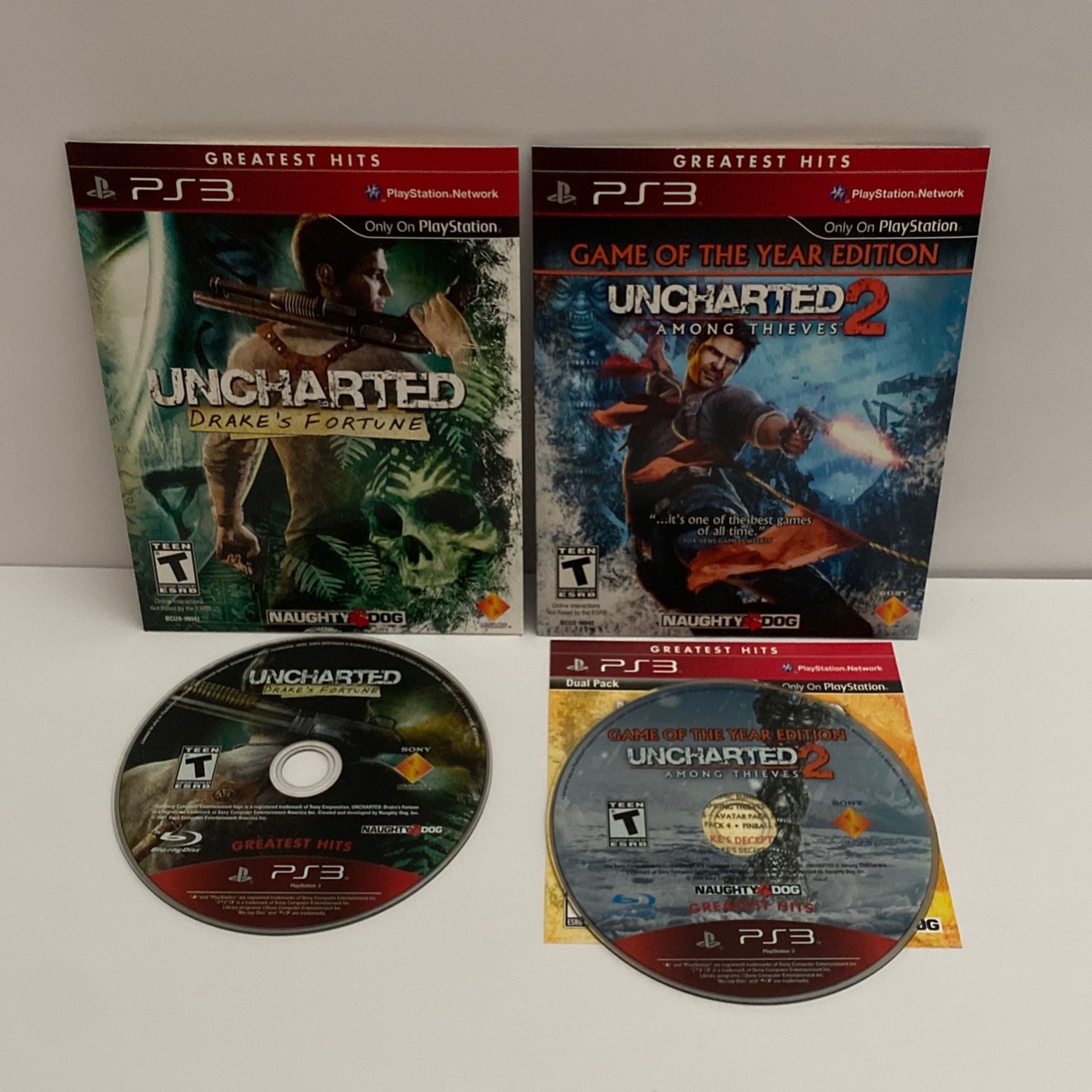 PS3 PlayStation Uncharted & Uncharted 2 Video Games