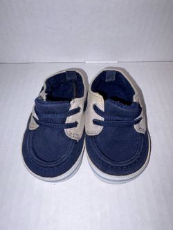 Carter's Child Of Mine Boat Shoes 0-3 Months Blue/Grey Shoes.  #0053
