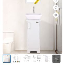 White sink and small cabinet