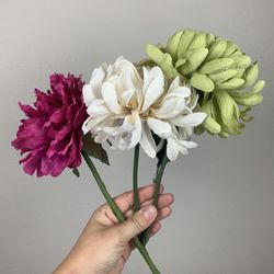 3 Fluffy Individual Flowers
