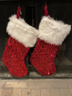 Faux Fur & Sequins Stocking Set