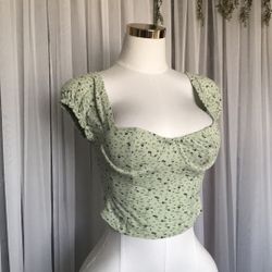 Cottage Core Underwire Crop Top Size S