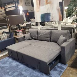 SECTIONAL WITH PULL OUT BED AND STORAGE, REVERSIBLE CHAISE STORAGE - [NEW]