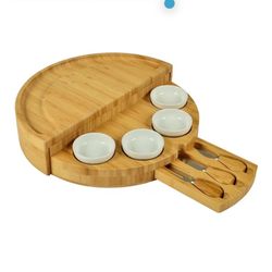 Cheese Board Cutlery tools Set With Slide Out Drawer Cooking Tools Slicer Fork Scoops Cut Kitchen Tools