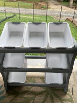 Kids Gray Toy Organizer With Baskets.