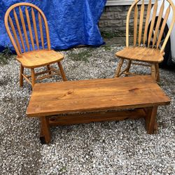 Wooden table and chairs