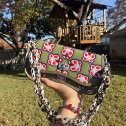 Coach Wavy Dinky Bag In Coachtopia Leather With Butterfly Print