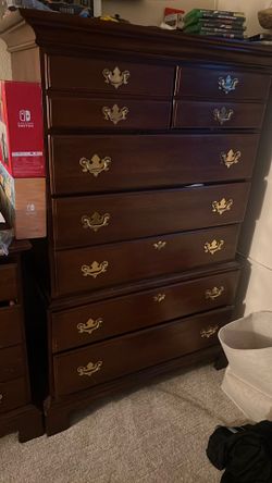 Lenxington Tall And Low Dressers. Strong Wood Cherry Color