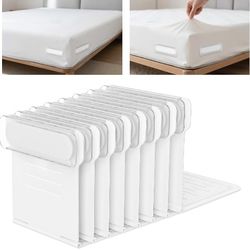 Bed Sheet Holders for Corners - 8Pcs Heavy Duty Fitted Bedlock Sheet Holders Keep Sheets Firm & Tight, Secure All Mattress Edges and Corners, No Loose