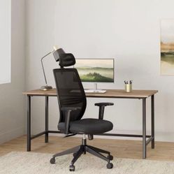 High Back Office Chair with Adjustable Lumbar Support, Arm Adjustable Desk Chair Ergonomic, Mesh Back Home Office Task Chairs with Adjustable Headrest