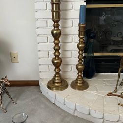 Tall Brass Candle Sticks-pair
