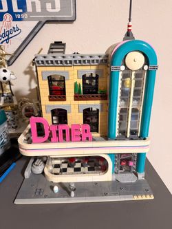 LEGO 10260 Downtown Diner – Built Set – No Minifigures – See Photos