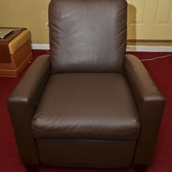 Very Comfortable Leather Recliner. Chocolate brown.