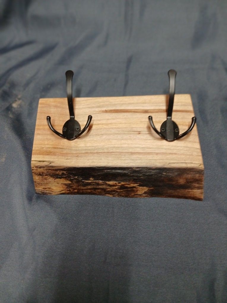 Live Edge Coat Rack 2 Hook