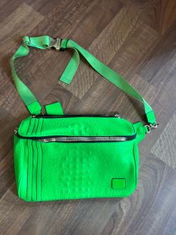 Neon green “Tote N Carry” large side bag
