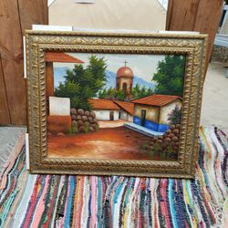34 1/2 X 29 Painting With Custom Wooden Frame
