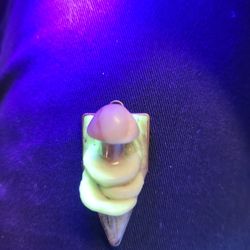 glow in the dark hand made palmer clay pendent 