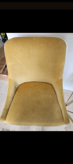 Anthropologie Elowen Yellow Velvet Accent Chair