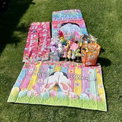 Easter Decorations Supplies Eggs & Banners Lot