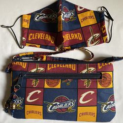 Cavaliers  Face Mask With Matching Clutch  Bag