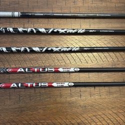 Assorted X stiff Driver, Wood, And Hybrid Shafts