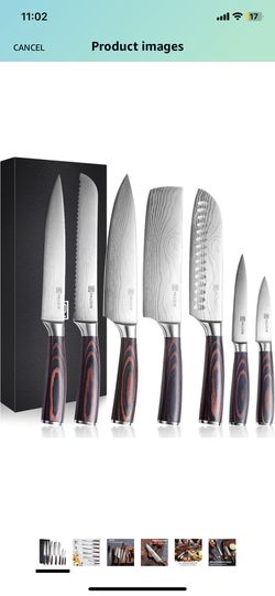 PAUDIN Kitchen Chef Knife with Sharp High Carbon Stainless Steel Blade and  Pakkawood Handle, Professional Japanese Knives Set 7pc for Sale in Dallas,  TX - OfferUp