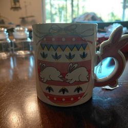 Antique Easter Bunny Coffee Cup