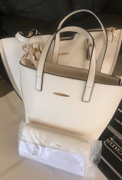 Tan/ white purse