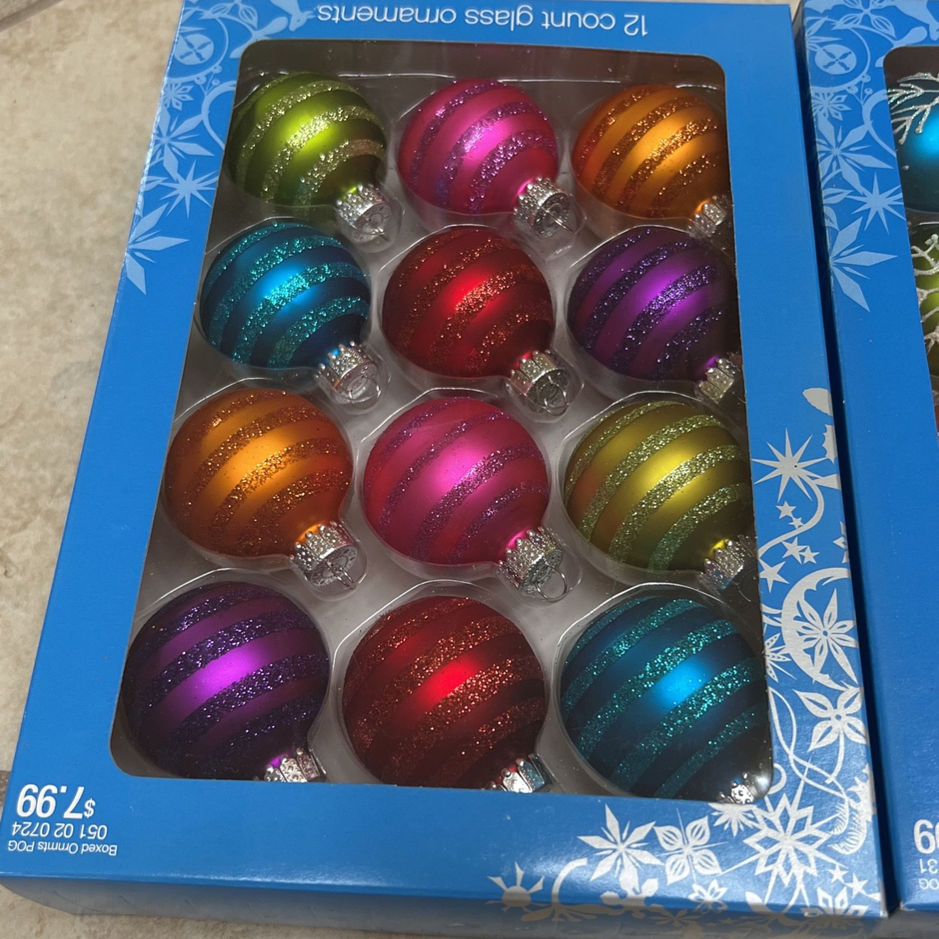 Colorful Christmas Ornament Set. Rainbow Colors Small Size. for Sale in
