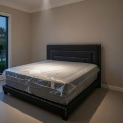 New KING SIZE BED FRAME WITH MATTRESS NEW BEDROOM FURNITURE SET BED SET KING SIZE BED + MATTRESS + BOXSPRING + FREE DELIVERY //CAMA KING 