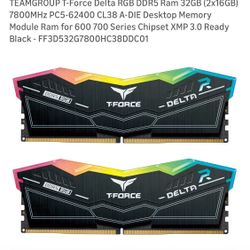 32 GB DDR5 TeamGroup RGB T-Force Delta (16 GB x 2) CL38 A-die 7800 MHz 