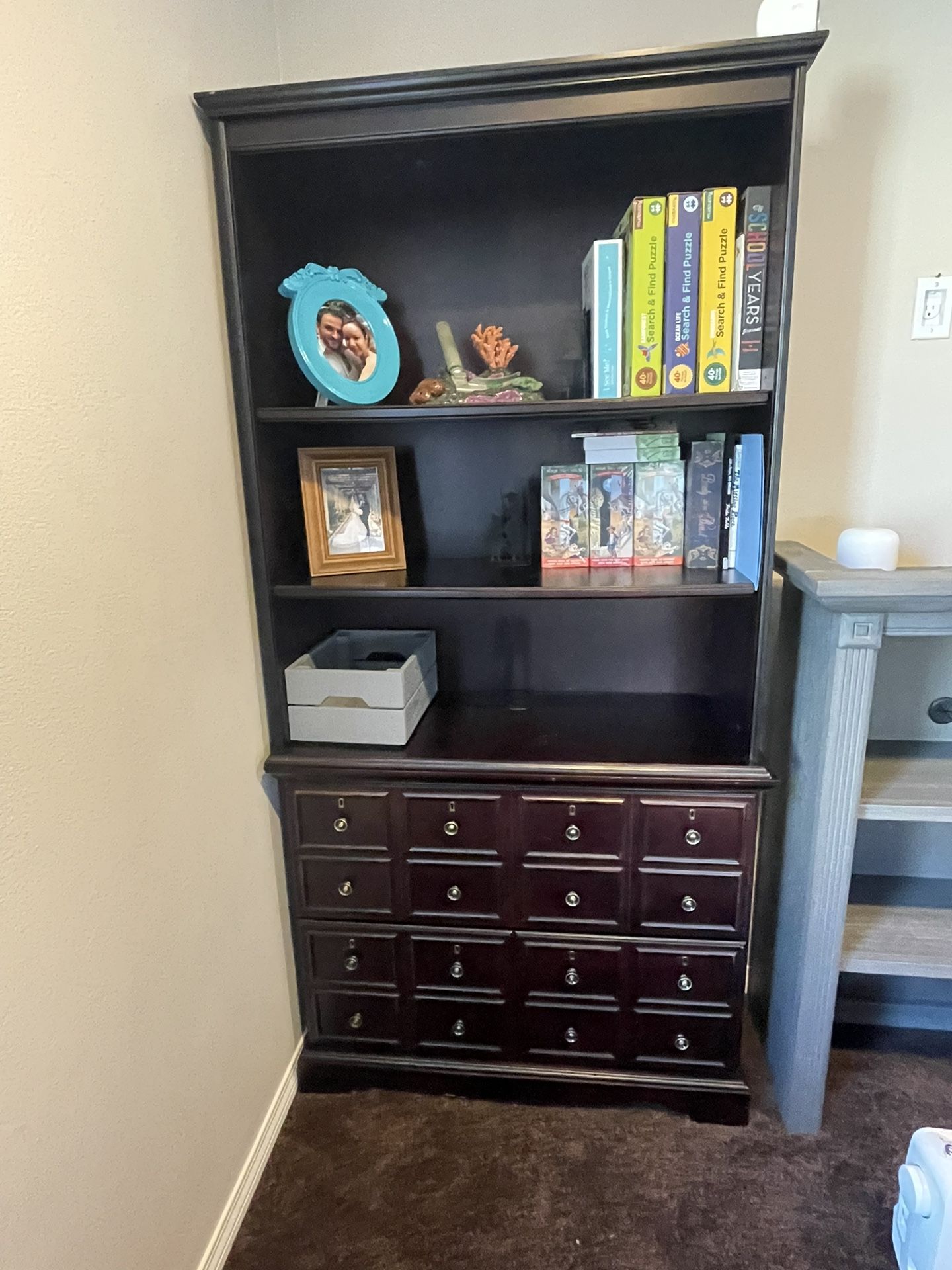 Stanton Upper Shelf And Lower Drawers File Cabinet Wood