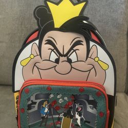 Disney Alice In Wonderland Queen Of Hearts Loungefly Mini Backpack Purse