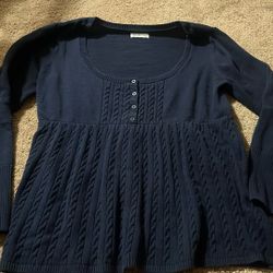 Hollister Navy Babydoll Sweater Size XXL