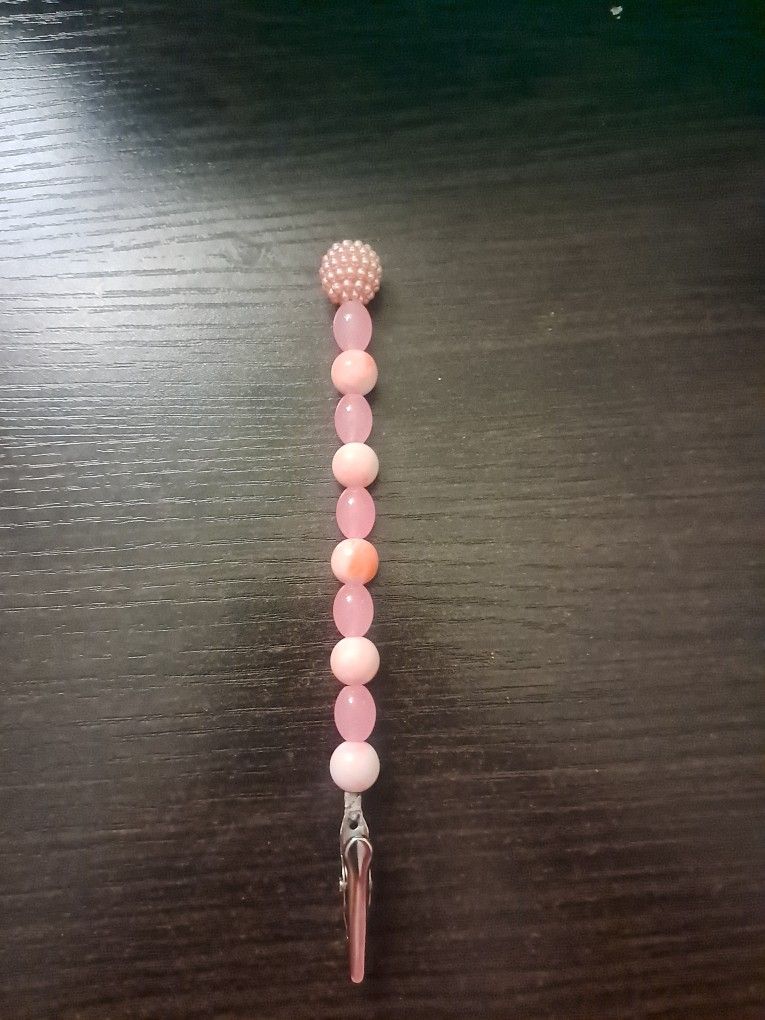 Pink Beaded Roach Clip