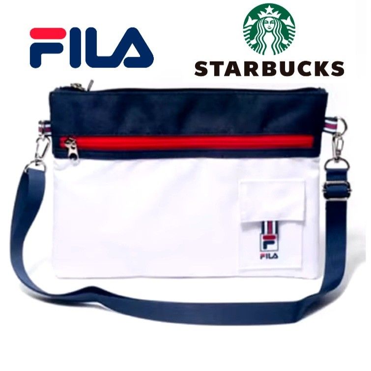 ☆Brand New ☆ IMPORTED ☆ Starbucks FILA Collaboration Carryall Bag (Purse Wallet Cup Mug Tumbler)